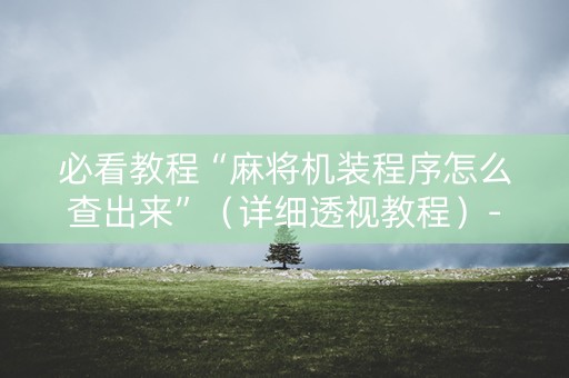 必看教程“麻将机装程序怎么查出来”（详细透视教程）-哔哩哔哩