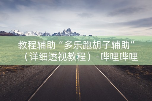 教程辅助“多乐跑胡子辅助”（详细透视教程）-哔哩哔哩