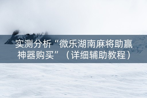 实测分析“微乐湖南麻将助赢神器购买”（详细辅助教程）-哔哩哔哩