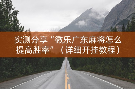 实测分享“微乐广东麻将怎么提高胜率”（详细开挂教程）-哔哩哔哩