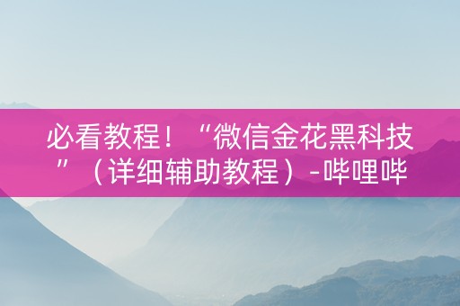 必看教程！“微信金花黑科技”（详细辅助教程）-哔哩哔哩