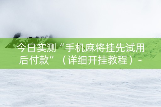 今日实测“手机麻将挂先试用后付款”（详细开挂教程）-哔哩哔哩