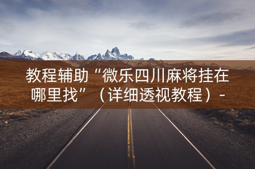 教程辅助“微乐四川麻将挂在哪里找”（详细透视教程）-哔哩哔哩