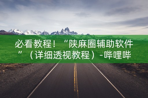 必看教程！“陕麻圈辅助软件”（详细透视教程）-哔哩哔哩