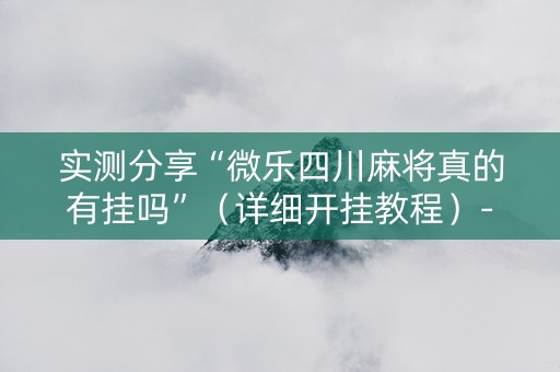实测分享“微乐四川麻将真的有挂吗”（详细开挂教程）-哔哩哔哩