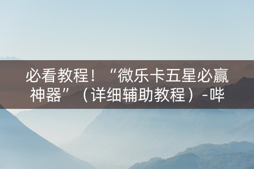 必看教程！“微乐卡五星必赢神器”（详细辅助教程）-哔哩哔哩