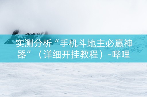 实测分析“手机斗地主必赢神器”（详细开挂教程）-哔哩哔哩