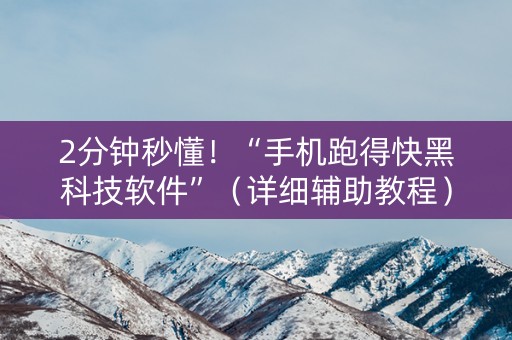 2分钟秒懂！“手机跑得快黑科技软件”（详细辅助教程）-哔哩哔哩