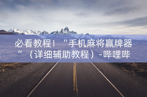 必看教程！“手机麻将赢牌器”（详细辅助教程）-哔哩哔哩