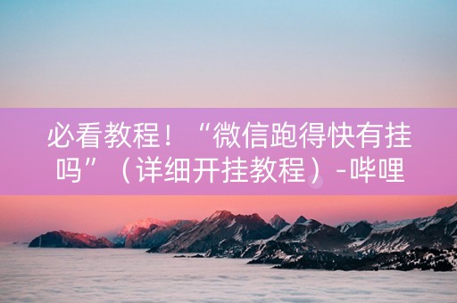 必看教程！“微信跑得快有挂吗”（详细开挂教程）-哔哩哔哩