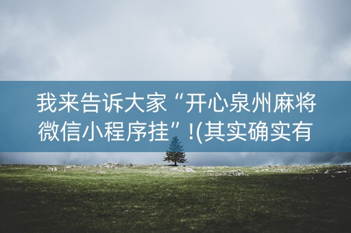 我来告诉大家“开心泉州麻将微信小程序挂”!(其实确实有挂)-知乎