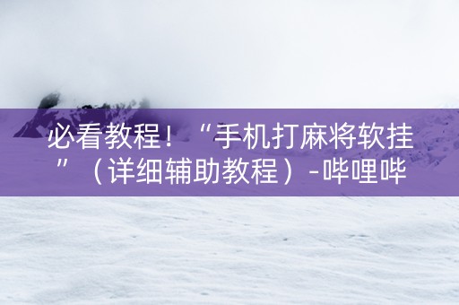必看教程！“手机打麻将软挂”（详细辅助教程）-哔哩哔哩