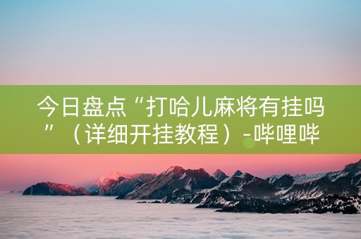 今日盘点“打哈儿麻将有挂吗”（详细开挂教程）-哔哩哔哩