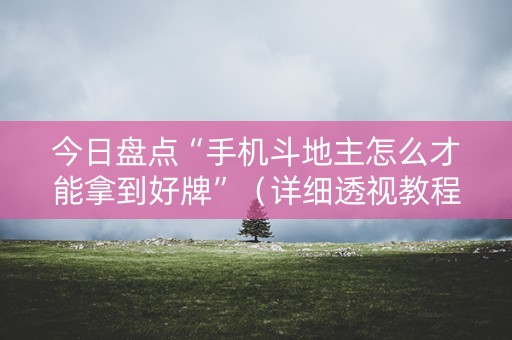 今日盘点“手机斗地主怎么才能拿到好牌”（详细透视教程）-哔哩哔哩