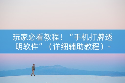 玩家必看教程！“手机打牌透明软件”（详细辅助教程）-哔哩哔哩