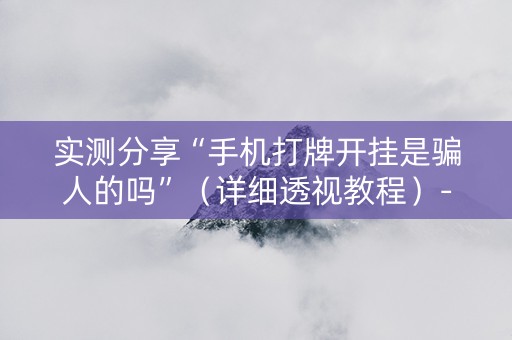 实测分享“手机打牌开挂是骗人的吗”（详细透视教程）-哔哩哔哩