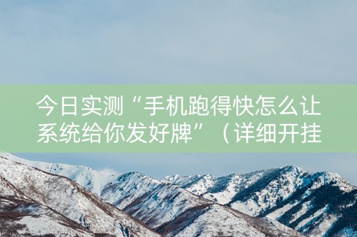 今日实测“手机跑得快怎么让系统给你发好牌”（详细开挂教程）-哔哩哔哩