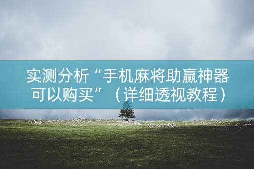 实测分析“手机麻将助赢神器可以购买”（详细透视教程）-哔哩哔哩