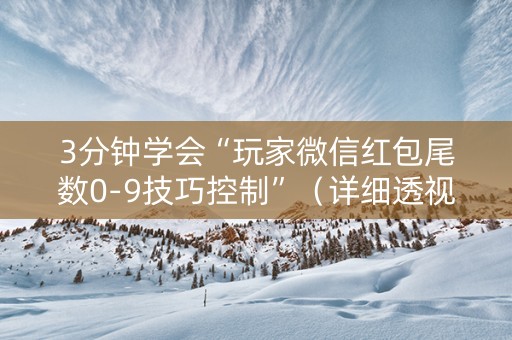 3分钟学会“玩家微信红包尾数0-9技巧控制”（详细透视教程）-哔哩哔哩