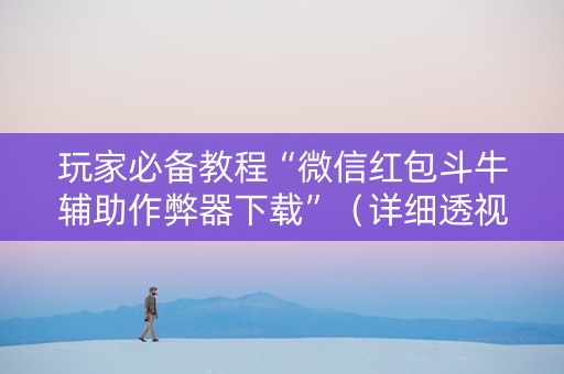 玩家必备教程“微信红包斗牛辅助作弊器下载”（详细透视教程）-哔哩哔哩