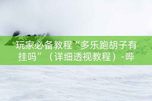 玩家必备教程“多乐跑胡子有挂吗”（详细透视教程）-哔哩哔哩