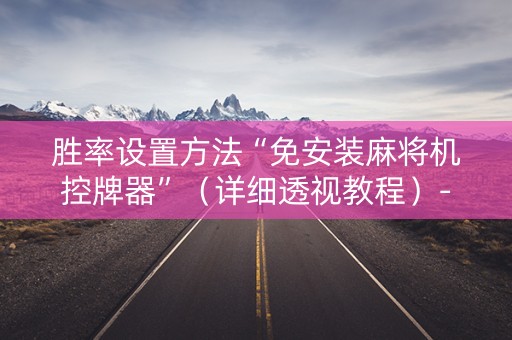胜率设置方法“免安装麻将机控牌器”（详细透视教程）-哔哩哔哩