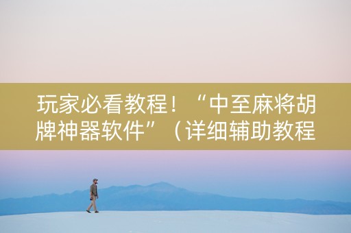 玩家必看教程！“中至麻将胡牌神器软件”（详细辅助教程）-哔哩哔哩