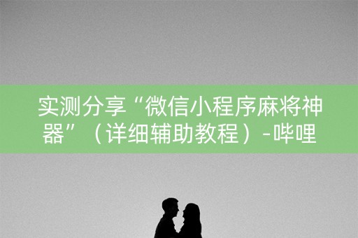 实测分享“微信小程序麻将神器”（详细辅助教程）-哔哩哔哩