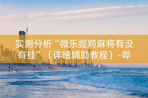 实测分析“微乐捉鸡麻将有没有挂”（详细辅助教程）-哔哩哔哩