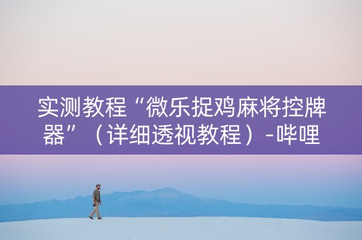 实测教程“微乐捉鸡麻将控牌器”（详细透视教程）-哔哩哔哩