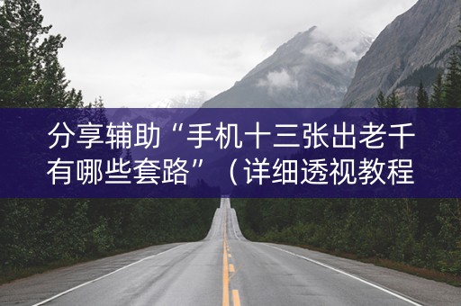 分享辅助“手机十三张出老千有哪些套路”（详细透视教程）-哔哩哔哩