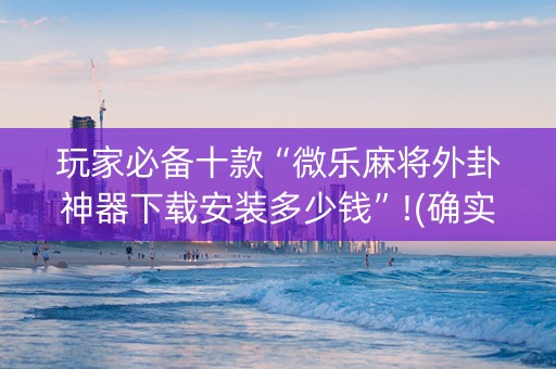 玩家必备十款“微乐麻将外卦神器下载安装多少钱”!(确实是有挂)-知乎