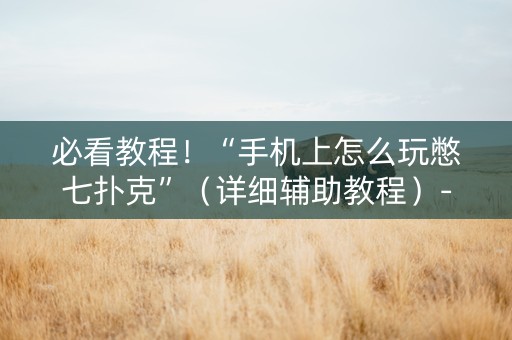 必看教程！“手机上怎么玩憋七扑克”（详细辅助教程）-哔哩哔哩