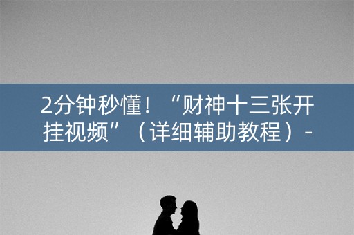 2分钟秒懂！“财神十三张开挂视频”（详细辅助教程）-哔哩哔哩