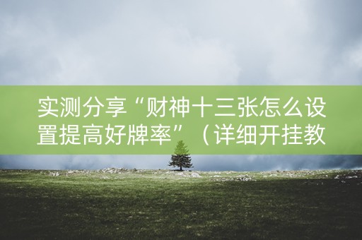 实测分享“财神十三张怎么设置提高好牌率”（详细开挂教程）-哔哩哔哩