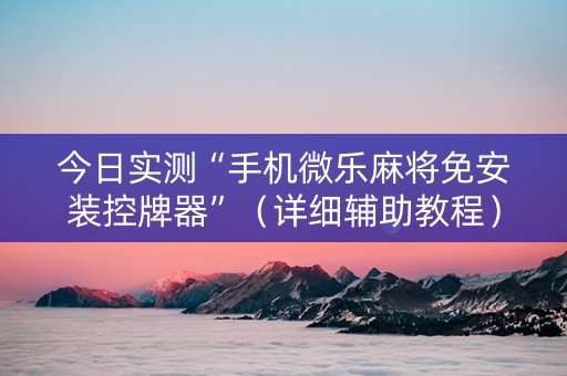 今日实测“手机微乐麻将免安装控牌器”（详细辅助教程）-哔哩哔哩