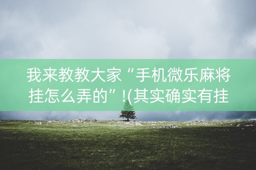 我来教教大家“手机微乐麻将挂怎么弄的”!(其实确实有挂)-知乎