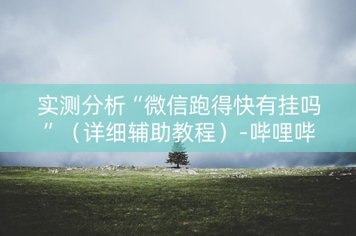 实测分析“微信跑得快有挂吗”（详细辅助教程）-哔哩哔哩