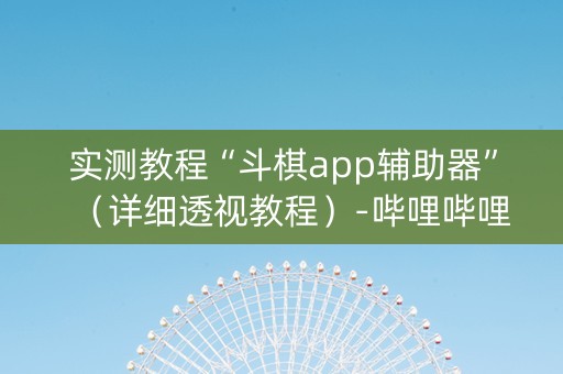 实测教程“斗棋app辅助器”（详细透视教程）-哔哩哔哩