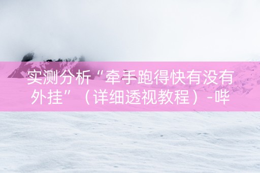 实测分析“牵手跑得快有没有外挂”（详细透视教程）-哔哩哔哩