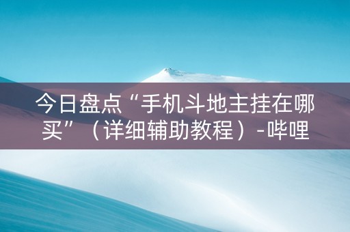 今日盘点“手机斗地主挂在哪买”（详细辅助教程）-哔哩哔哩