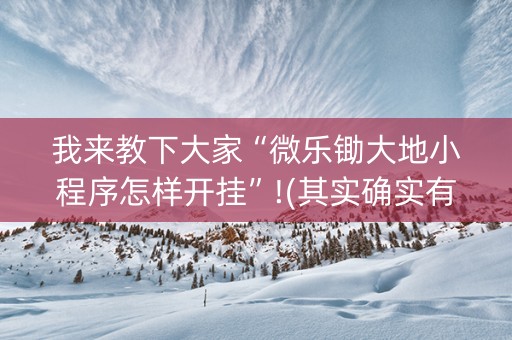 我来教下大家“微乐锄大地小程序怎样开挂”!(其实确实有挂)-知乎