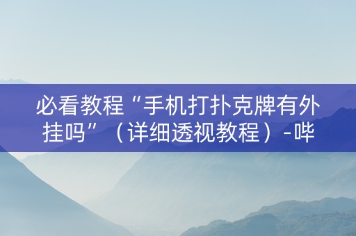 必看教程“手机打扑克牌有外挂吗”（详细透视教程）-哔哩哔哩