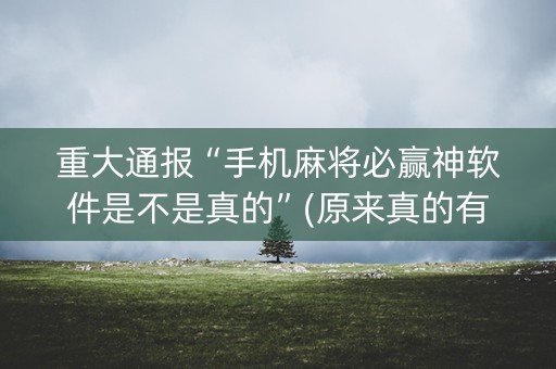 重大通报“手机麻将必赢神软件是不是真的”(原来真的有挂)-知乎
