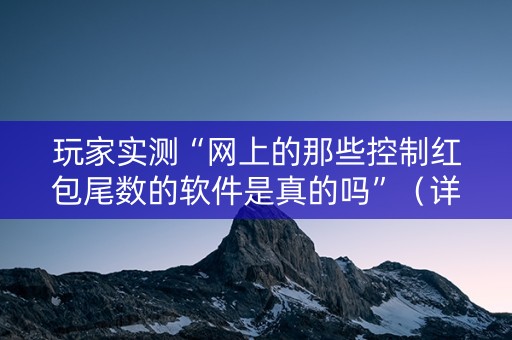 玩家实测“网上的那些控制红包尾数的软件是真的吗”（详细透视教程）-哔哩哔哩