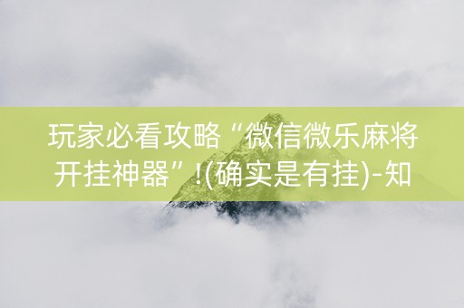 玩家必看攻略“微信微乐麻将开挂神器”!(确实是有挂)-知乎