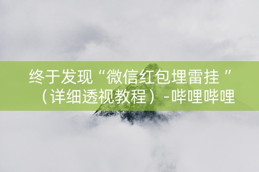 终于发现“微信红包埋雷挂 ”（详细透视教程）-哔哩哔哩