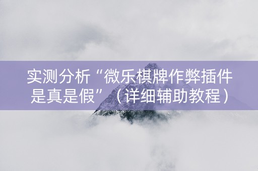 实测分析“微乐棋牌作弊插件是真是假”（详细辅助教程）-哔哩哔哩