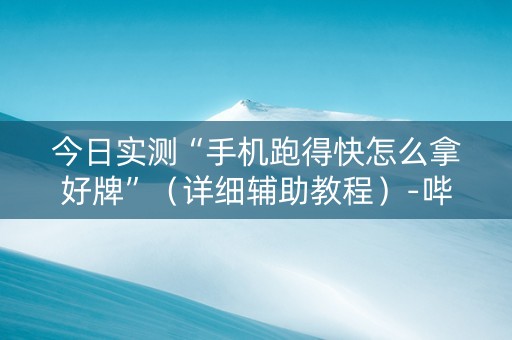 今日实测“手机跑得快怎么拿好牌”（详细辅助教程）-哔哩哔哩