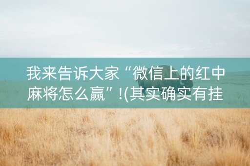 我来告诉大家“微信上的红中麻将怎么赢”!(其实确实有挂)-知乎